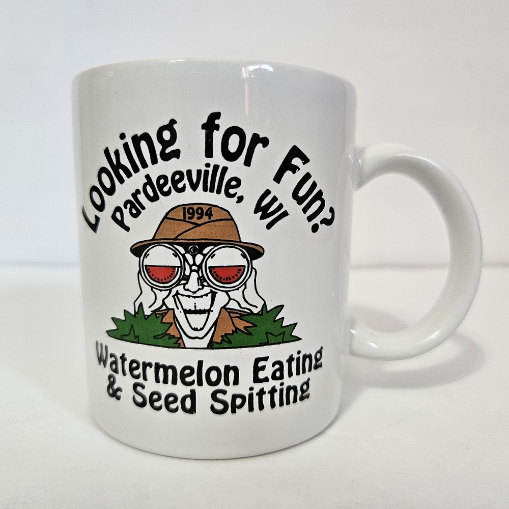 Unbranded Vintage 90s Pardeeville WI Watermelon Seed Spittin' Theme Coffee Mug